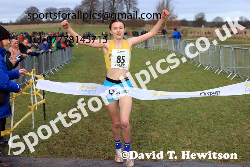 Girls Under-15s 2024 Northern Cross Country Champs., Sedgefield. Photo: David T. Hewitson/Sports for All Pics